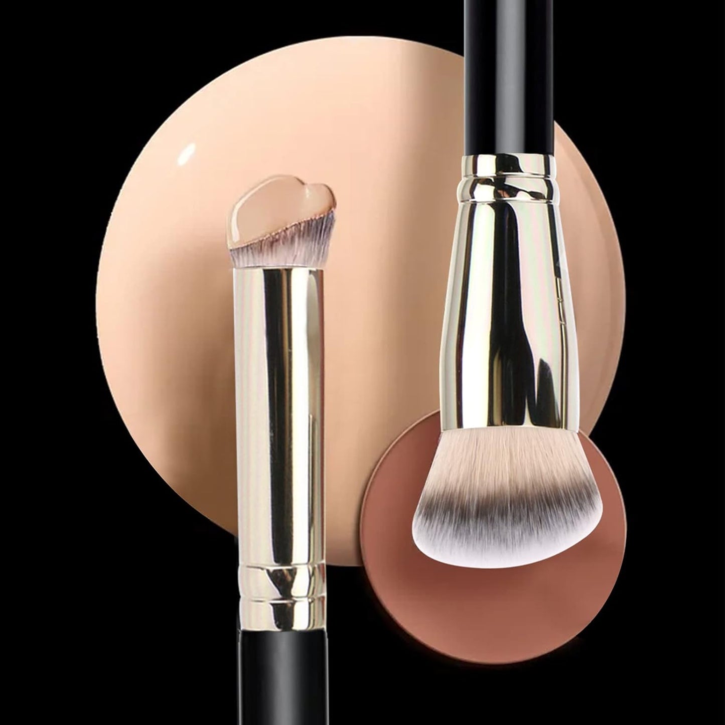 Makeup Brushes Pro Foundation Brush and Flawless Concealer Brush Perfect for Any Look Premium Luxe Hair Contour Brush Perfect for Blending Liquid,Buffing,Cream,Sculpting,Mineral Makeup