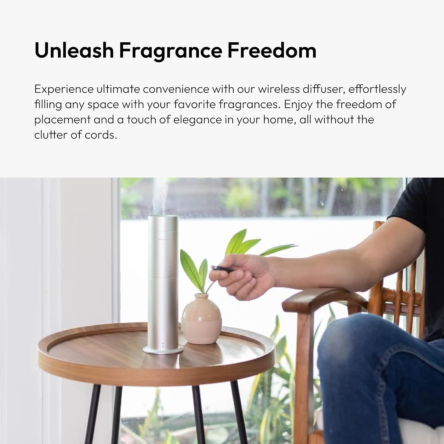 Aroma360 - Wireless Pro Essential Oil Diffuser - 600 Sq Ft Coverage - Cordless & Portable with Remote - Aromatherapy Scent Diffuser - Home, Spa, Office & Business - Air Freshener - Blue