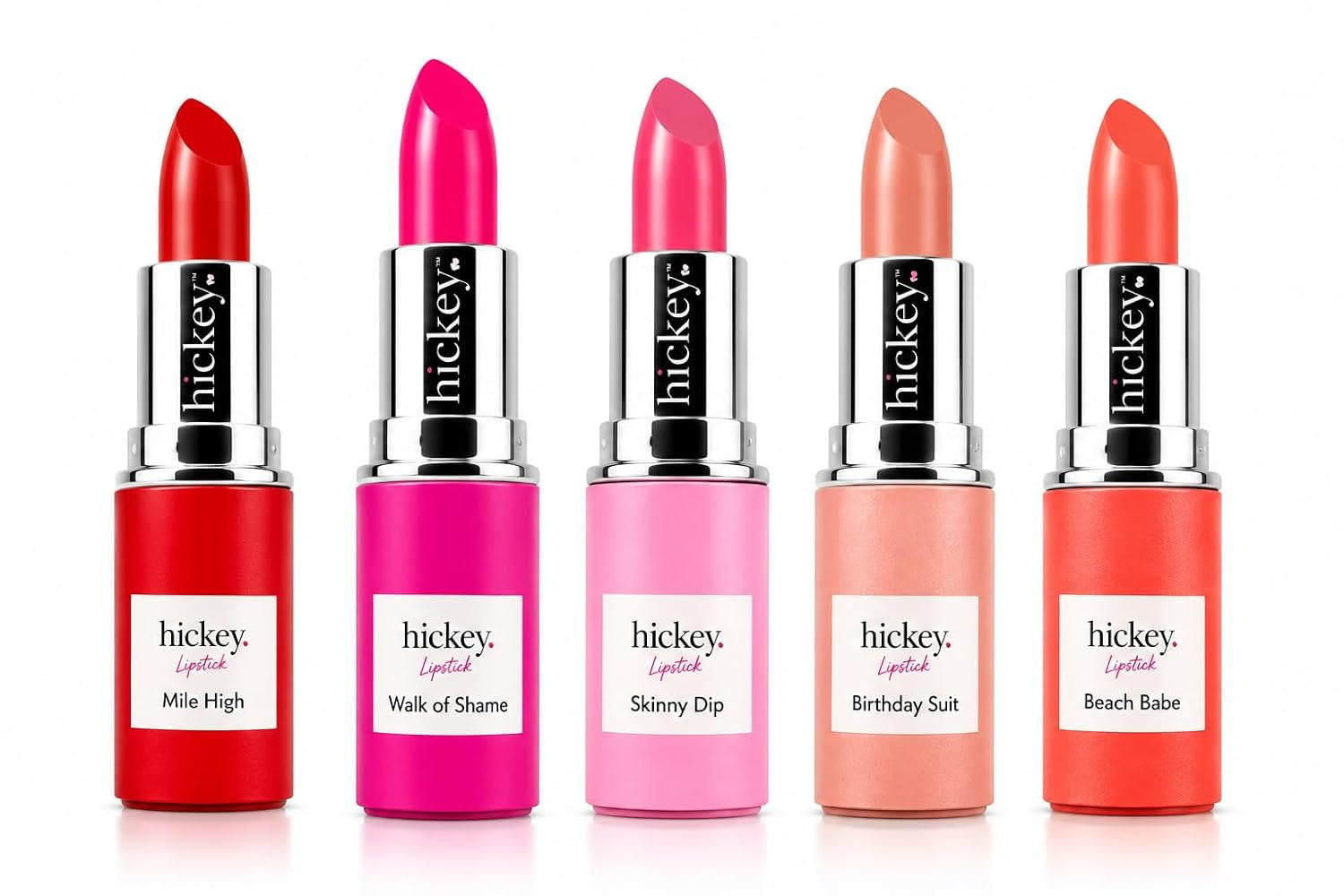 Lipstick Fashion Week Collection, 5 Piece Refill Set (Mile High, Birthday Suit, Walk of Shame, Beach Babe, Skinny Dip), Long Lasting Hydrating Lipstick for Women, Vegan & Gluten-Free