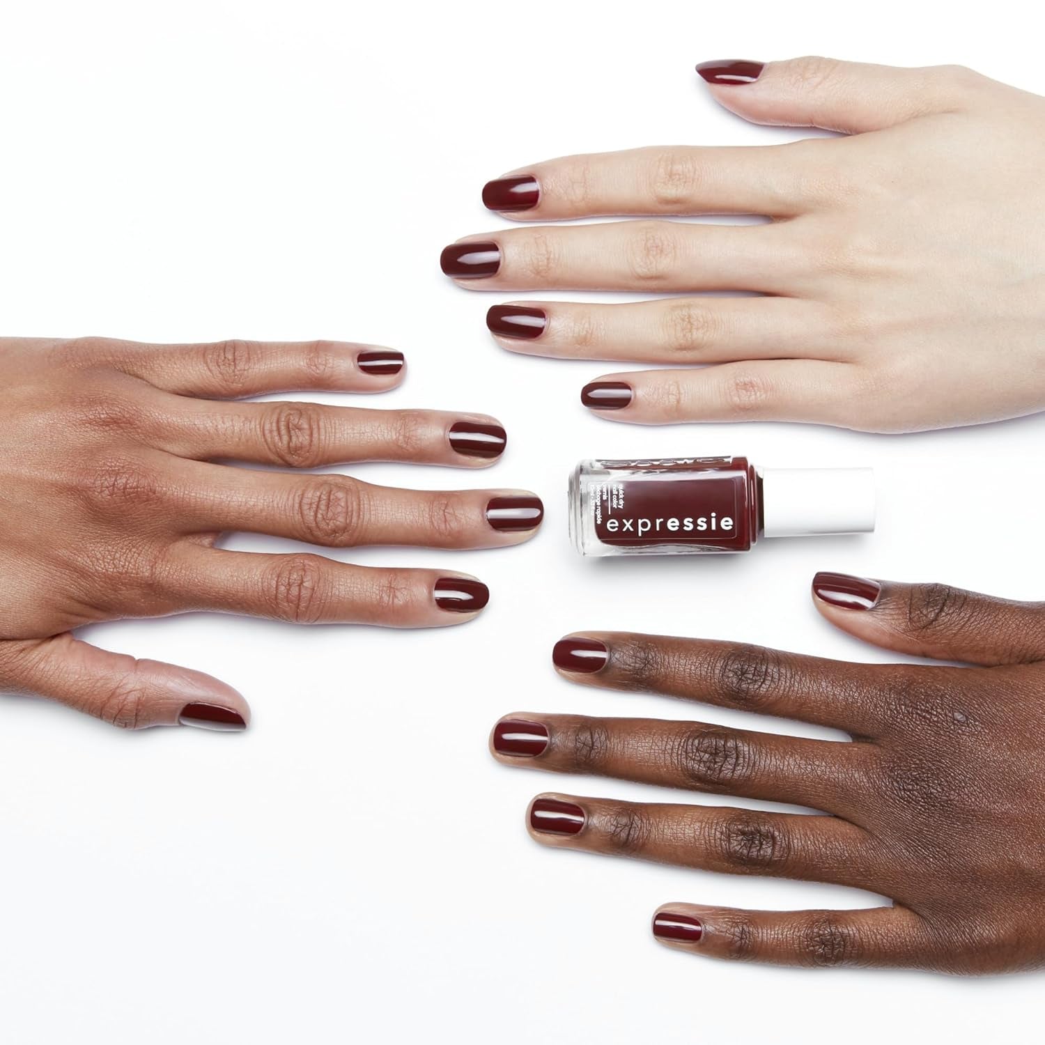 Essie Expressie Quick-Dry Vegan Nail Polish, Not so Low-Key, Blackened Burgundy, 0.33 Ounce